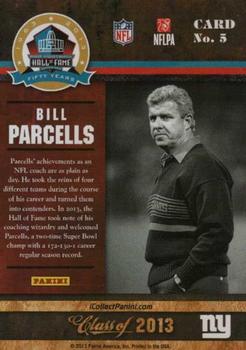 2013 Panini Pro Football Hall of Fame #5 Bill Parcells Back