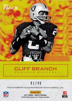 2017 Panini Vertex - Difference Makers #DM-CB Cliff Branch Back