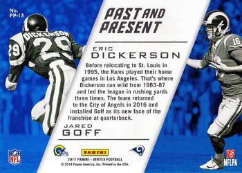 2017 Panini Vertex - Past and Present #PP-13 Eric Dickerson / Jared Goff Back