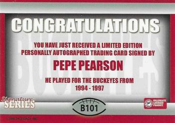 2004-09 TK Legacy Ohio State Buckeyes - Buckeyes Autographs #B101 Pepe Pearson Back