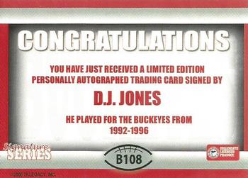 2004-09 TK Legacy Ohio State Buckeyes - Buckeyes Autographs #B108 D.J. Jones Back