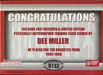 2004-09 TK Legacy Ohio State Buckeyes - Buckeyes Autographs #B132 Dee Miller Back