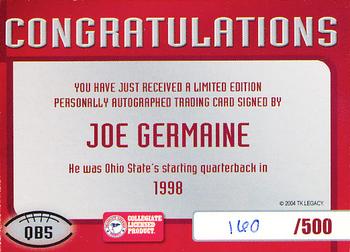 2004-09 TK Legacy Ohio State Buckeyes - Quarterback Collection Autographs #QB5 Joe Germaine Back