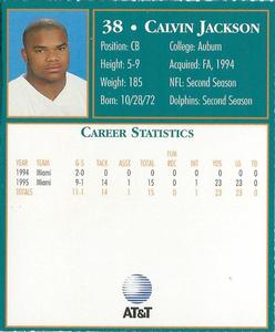 1996 AT&T Miami Dolphins #NNO Calvin Jackson Back
