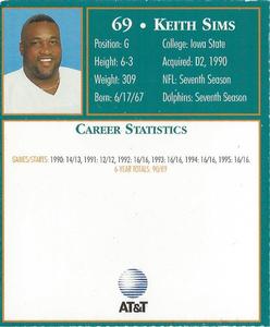 1996 AT&T Miami Dolphins #NNO Keith Sims Back