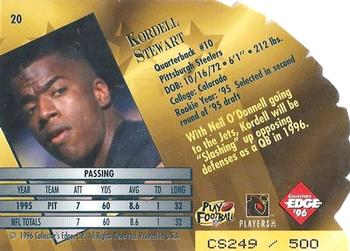 1996 Collector's Edge President's Reserve - New Regime Collector Series (CS) #20 Kordell Stewart Back