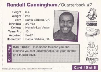 1998 Minnesota Vikings Police #5 Randall Cunningham Back