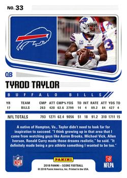 2018 Score #33 Tyrod Taylor Back