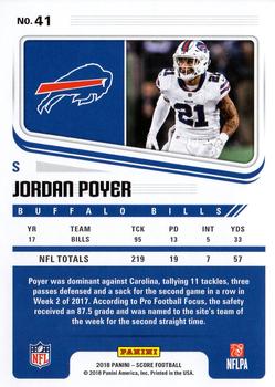 2018 Score #41 Jordan Poyer Back