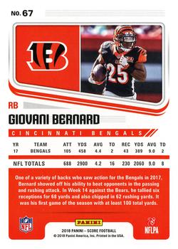 2018 Score #67 Giovani Bernard Back