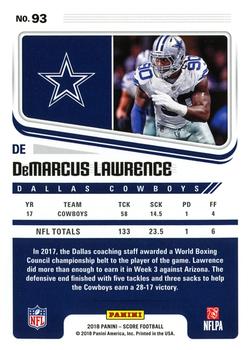 2018 Score #93 DeMarcus Lawrence Back