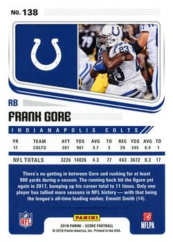 2018 Score #138 Frank Gore Back