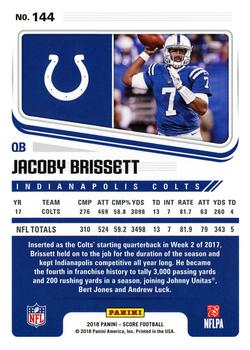 2018 Score #144 Jacoby Brissett Back