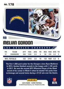 2018 Score #178 Melvin Gordon Back