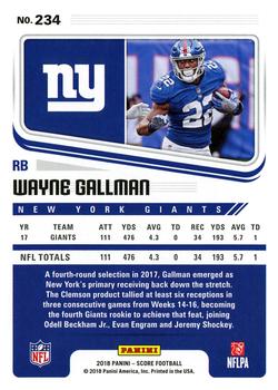 2018 Score #234 Wayne Gallman Back