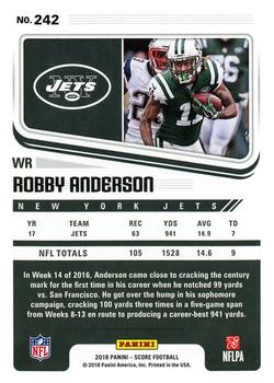 2018 Score #242 Robby Anderson Back
