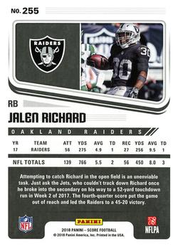 2018 Score #255 Jalen Richard Back