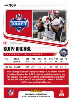 2018 Score #369 Sony Michel Back