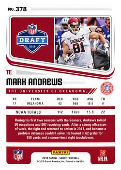 2018 Score #378 Mark Andrews Back