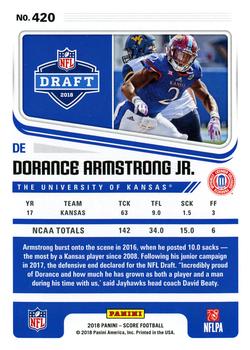 2018 Score #420 Dorance Armstrong Jr. Back
