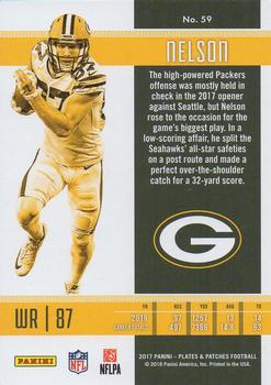 2017 Panini Plates & Patches - Green #59 Jordy Nelson Back