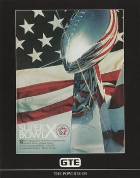 1991 GTE Super Bowl Theme Art #10 Super Bowl X Front