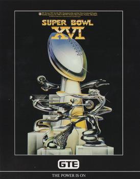 1991 GTE Super Bowl Theme Art #16 Super Bowl XVI Front