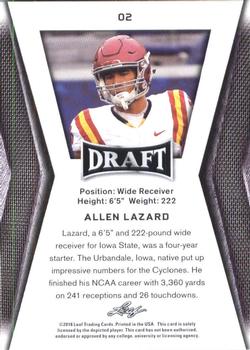 2018 Leaf Draft #02 Allen Lazard Back