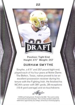 2018 Leaf Draft #22 Durham Smythe Back
