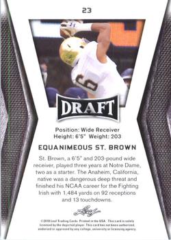 2018 Leaf Draft #23 Equanimeous St. Brown Back