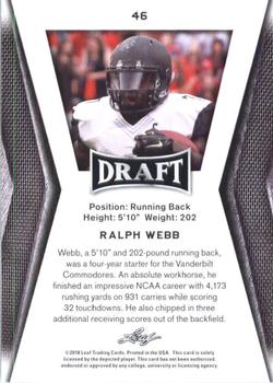 2018 Leaf Draft #46 Ralph Webb Back