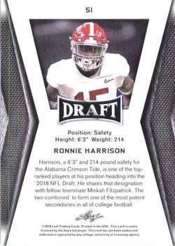 2018 Leaf Draft #51 Ronnie Harrison Back