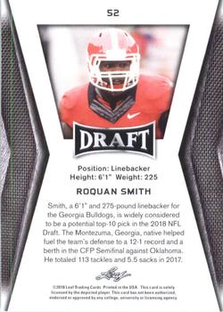 2018 Leaf Draft #52 Roquan Smith Back