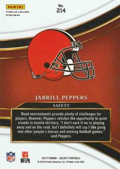 2017 Panini Select - Silver #214 Jabrill Peppers Back