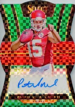 2017 Panini Select - Rookie Signatures Green Prizm Die Cut #RS-PM Patrick Mahomes II Front