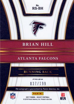 2017 Panini Select - Rookie Signatures Prizm #RS-BH Brian Hill Back