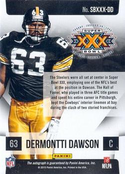 2017 Panini Vertex - Super Bowl Signatures #SBXXX-DD Dermontti Dawson Back