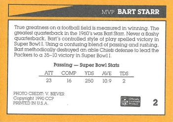 1990 Green Bay Packers 25th Anniversary #2 Bart Starr Back