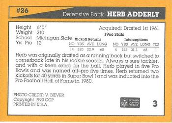 1990 Green Bay Packers 25th Anniversary #3 Herb Adderley Back