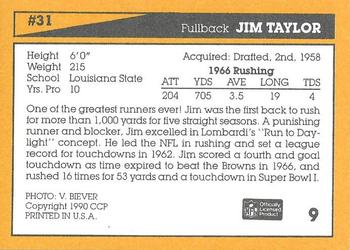 1990 Green Bay Packers 25th Anniversary #9 Jim Taylor Back