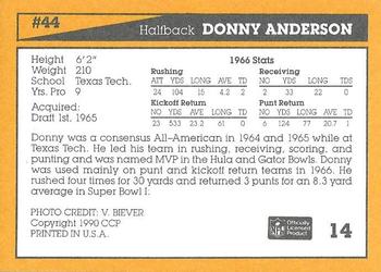 1990 Green Bay Packers 25th Anniversary #14 Donny Anderson Back