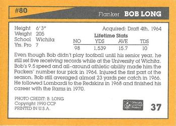 1990 Green Bay Packers 25th Anniversary #37 Bob Long Back