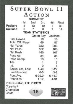 1991 Champion Cards Green Bay Packers Super Bowl II 25th Anniversary #15 Super Bowl II Action Back
