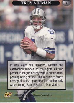 1998 Playoff Momentum SSD Hobby - Headliners #4 Troy Aikman Back