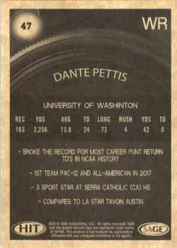 2018 SAGE HIT - Gold #47 Dante Pettis Back