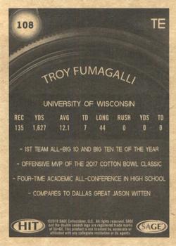 2018 SAGE HIT - Gold #108 Troy Fumagalli Back