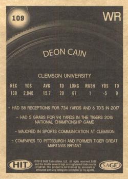 2018 SAGE HIT - Gold #109 Deon Cain Back