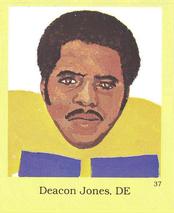 1990 Little Simon Hall of Fame Sticker Set #37 Deacon Jones Front