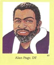 1990 Little Simon Hall of Fame Sticker Set #40 Alan Page Front