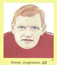 1990 Little Simon Hall of Fame Sticker Set #51 Sonny Jurgensen Front